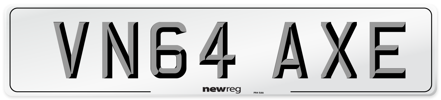 VN64 AXE Number Plate from New Reg